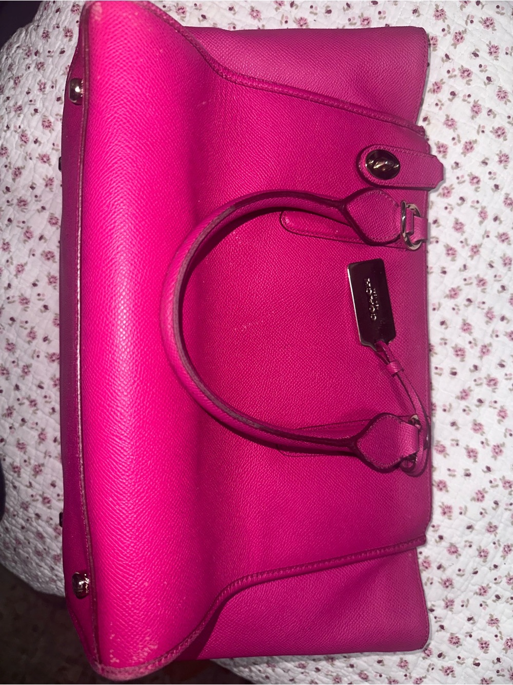 Coach Winged Tote Fuschia Purse